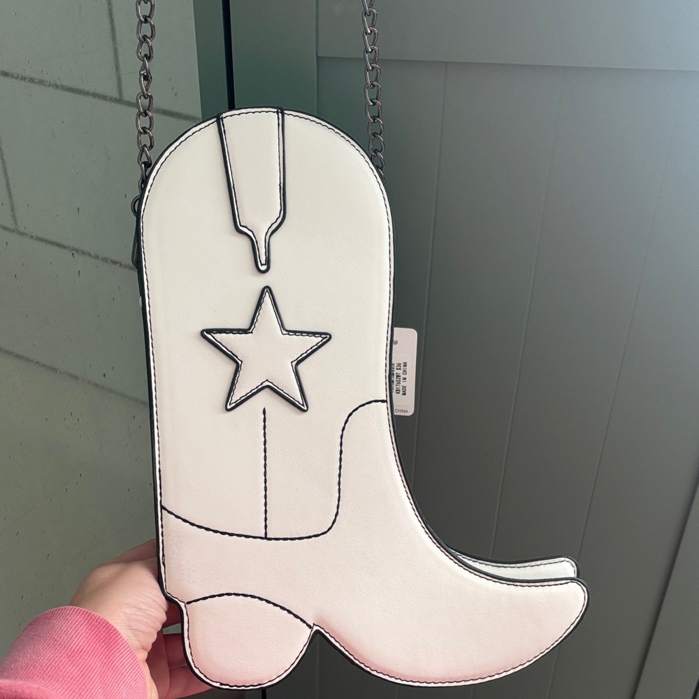 White Boot-Shaped Crossbody Bag